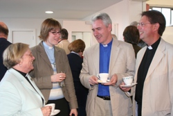 Enjoying coffee during the Bishop of Connor's Quiet Day.